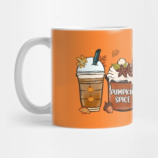 Pumpkin Spice Latte Fall Iced Coffee Cups by JDVNart